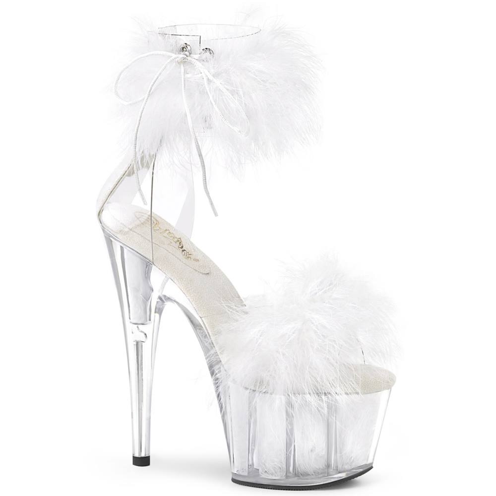Pleaser - ADORE724F Sandale à bride à la cheville, Pole dance chaussures - Chaussures de pole dance - Blanc Product image